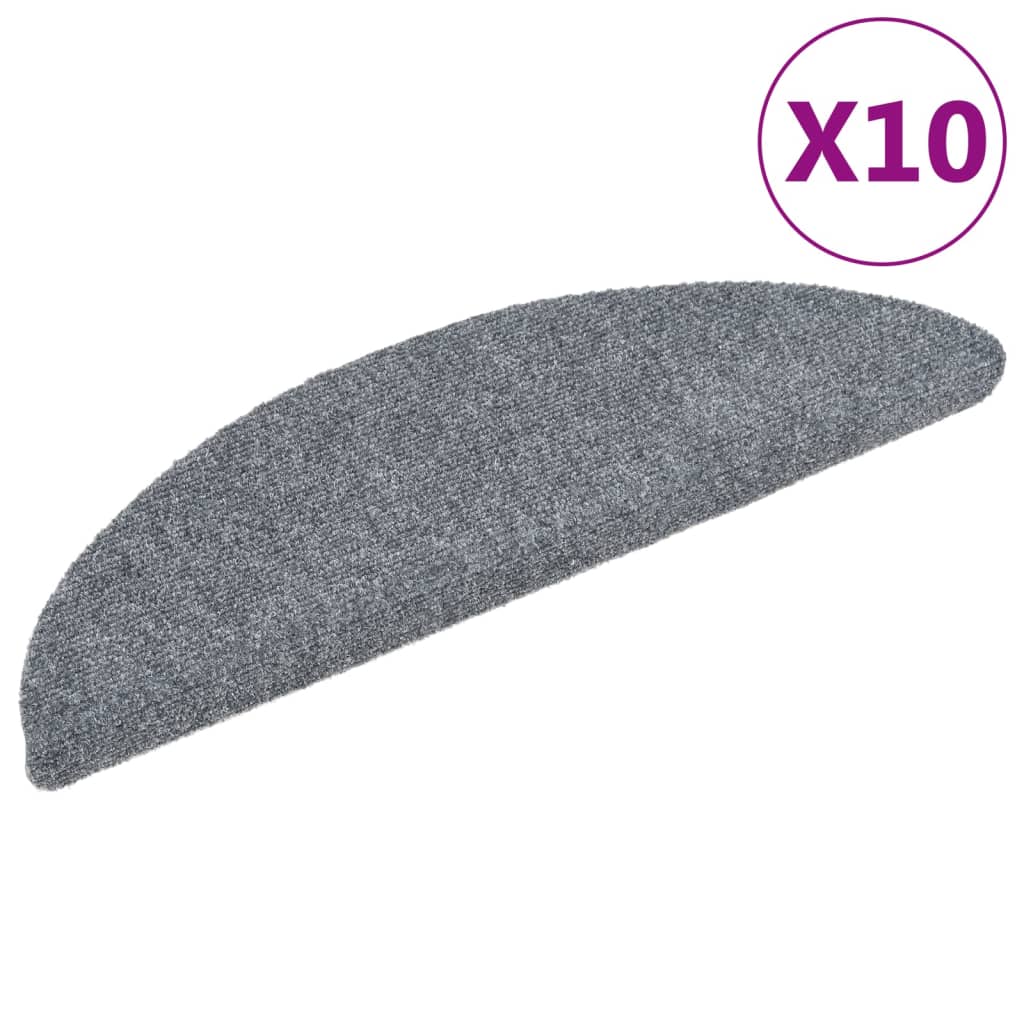 Vidaxl Stair Mats auto-adhésif 10 ST 56x17x3 cm aiguille en feutre gris clair