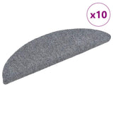 Vidaxl Stair Mats auto-adhésif 10 ST 56x17x3 cm aiguille en feutre gris clair