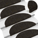 Vidaxl Stair Mats auto-adhésif 10 ST 56X17X3 cm Hémisphère brun foncé