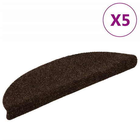 Vidaxl Mat à escalier auto-adhésif 5 pièces 56x17x3 cm semi-terrains bruns