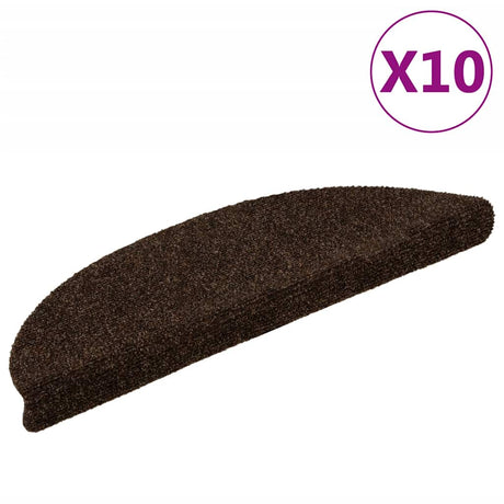 Vidaxl Mat à escalier auto-adhésif 10 pièces 56x17x3 cm semi-terons bruns