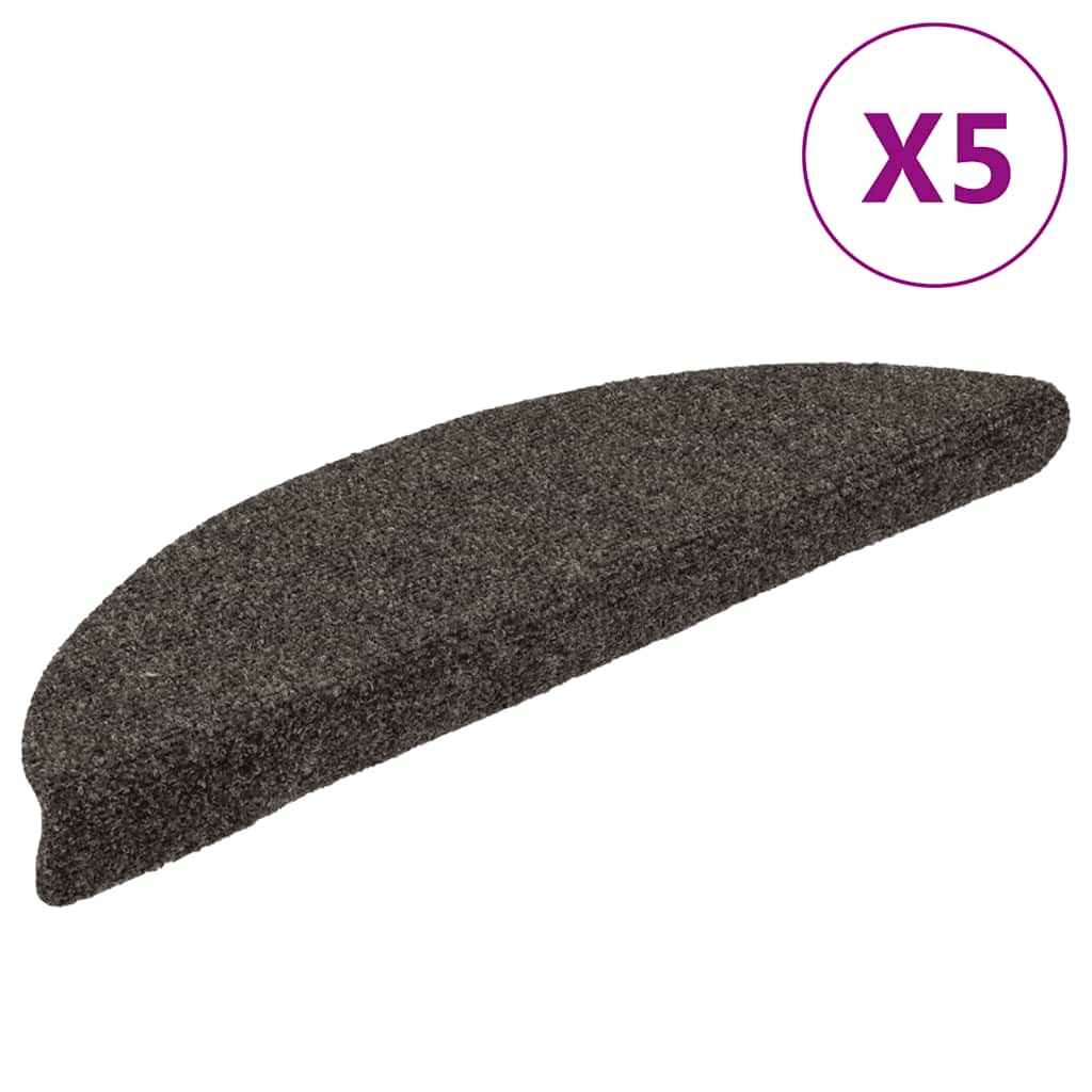 Vidaxl Staircases auto-adhésif 5 pièces 56x17x3 cm Hémisphère anthracite Half-Round