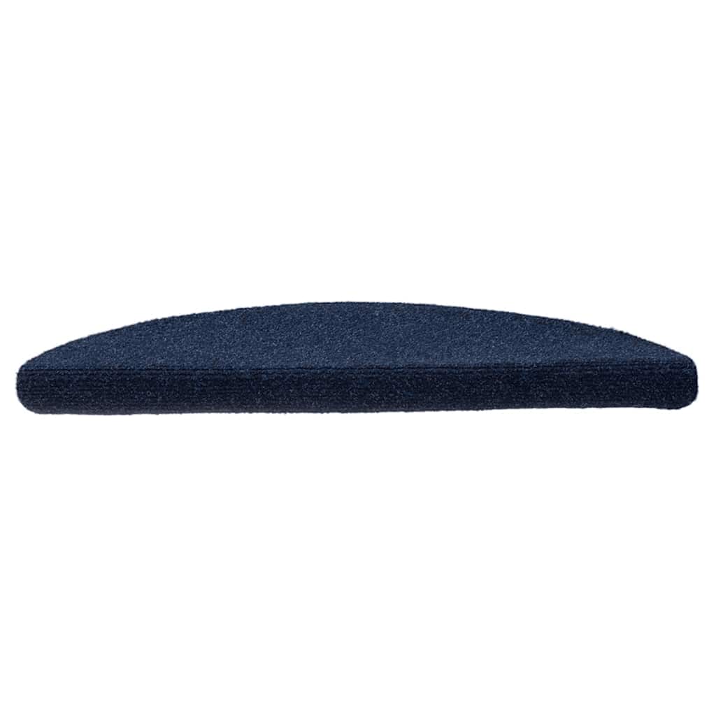 VidaXL tapis d'escalier auto-adhésifs 5 pièces 56x17x3 cm bleu marine semi-circulaire
