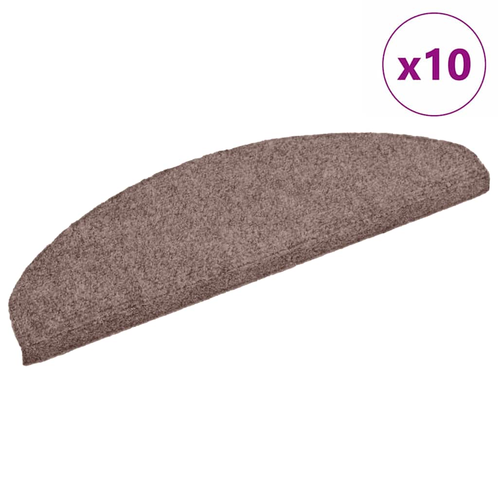 Vidaxx tapis d'escalier auto-adhésifs 10 pièces 65x21x4 cm marron clair semi-circulaire grand