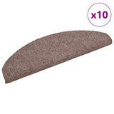 Vidaxx tapis d'escalier auto-adhésifs 10 pièces 65x21x4 cm marron clair semi-circulaire grand
