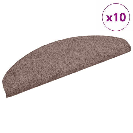 Vidaxl Mat à escalier auto-adhésif 10 pièces 65x21x4 cm crème à moitié grande