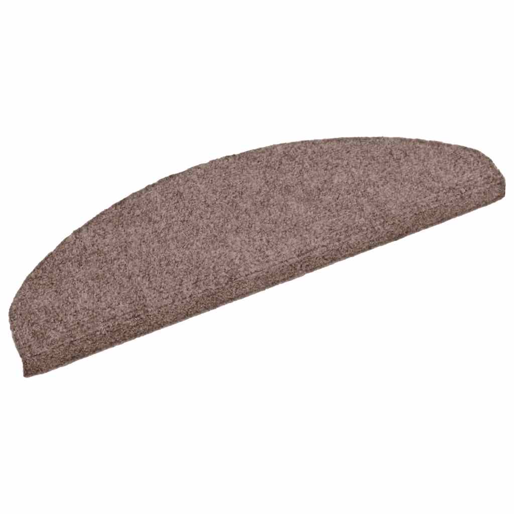 Vidaxx tapis d'escalier auto-adhésifs 10 pièces 65x21x4 cm marron clair semi-circulaire grand