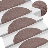 Vidaxx tapis d'escalier auto-adhésifs 10 pièces 65x21x4 cm marron clair semi-circulaire grand