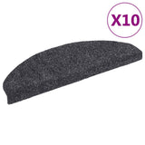 Mattes d'escalier vidaxl auto-adhésifs 10 st 65x21x4 cm Hémisphère gris foncé grand