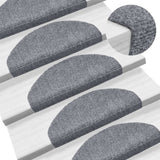 Mattes d'escalier vidaxl auto-adhésifs 5 pièces 65x21x4 cm Hémisphère gris clair grand