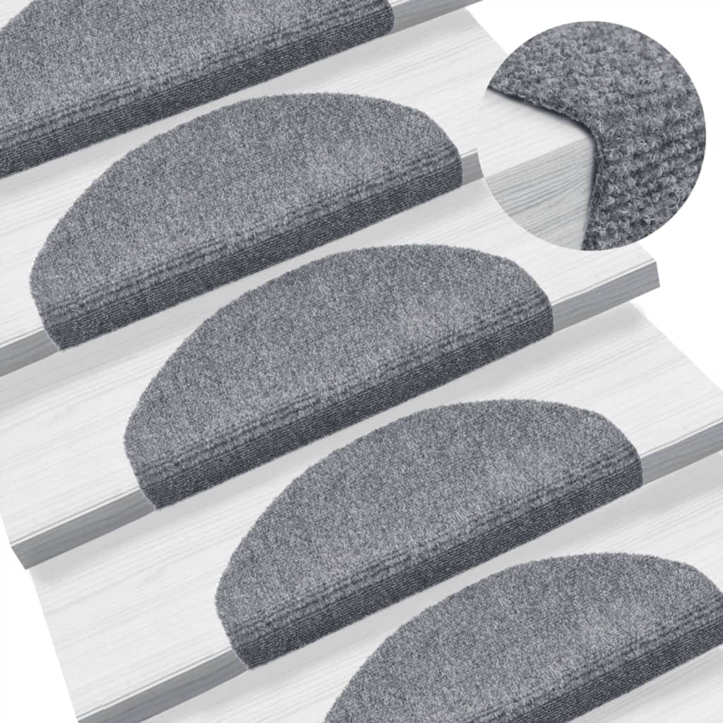 Vidaxl Stair Mats auto-adhésif 10 pcs 65x21x4 cm aiguille en feutre gris clair