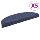 Vidaxl stair mats self -adhesive 5 st 65x21x4 cm needle felt blue