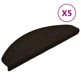 Vidaxx tapis d'escalier auto-adhésifs 5 pièces 65x21x4 cm marron foncé semi-circulaire grand