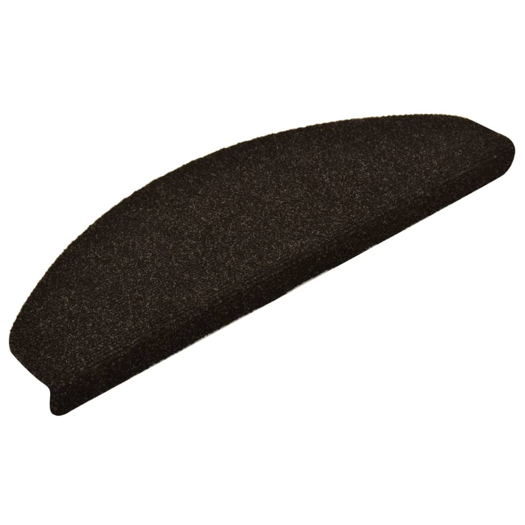 Vidaxx tapis d'escalier auto-adhésifs 5 pièces 65x21x4 cm marron foncé semi-circulaire grand
