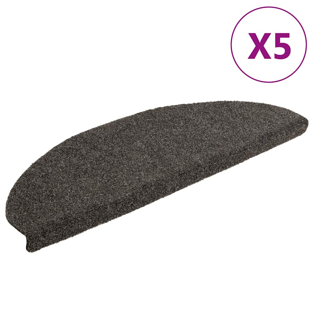 Vidaxl Stair Mats auto-adhésif 5 pièces 65x21x4 cm Hémisphère anthracite grand