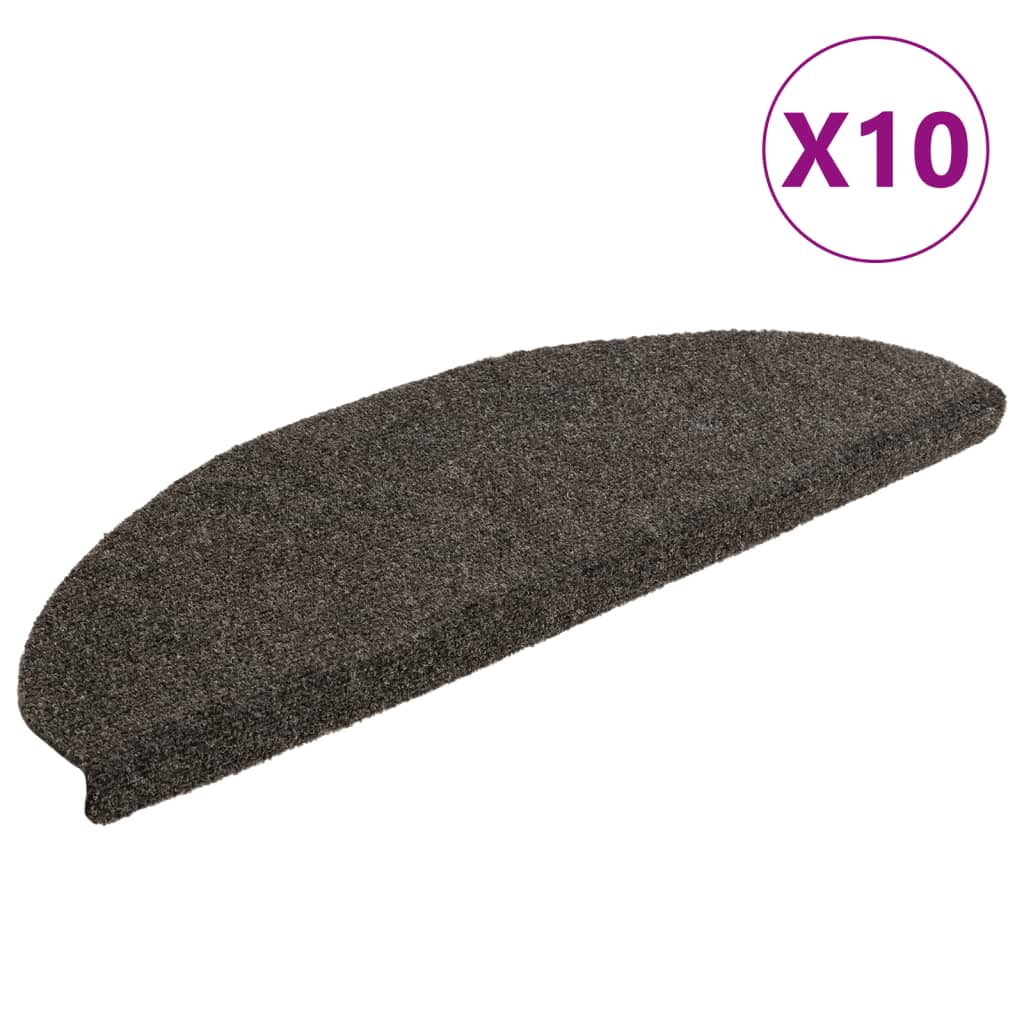 Esteras de escalera de Vidaxl autoadhesivo 10 pcs 65x21x4 cm aguja de fieltro antracita