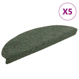 Vidaxl stair mats self -adhesive 5 st 65x21x4 cm needle felt green