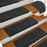 Vidaxl stair mats 5 st 65x21x4 cm needle felt gray