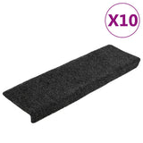 Vidaxl Mat à escalier auto-adhésif 10 pièces 65x21x4 cm Edge rectangulaire gris