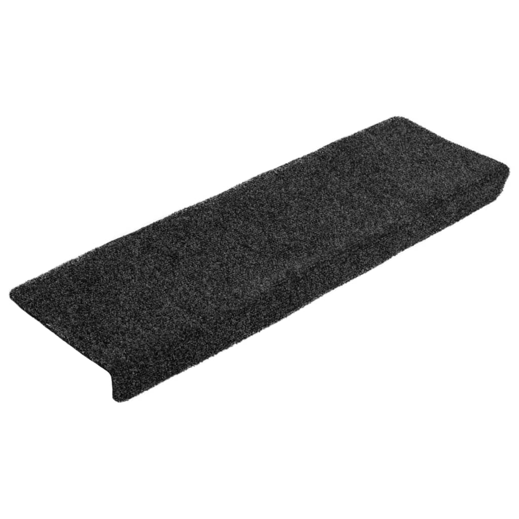 Vidaxl Mat à escalier auto-adhésif 10 pièces 65x21x4 cm Edge rectangulaire gris