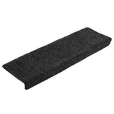 Vidaxl Mat à escalier auto-adhésif 10 pièces 65x21x4 cm bord rectangulaire noir