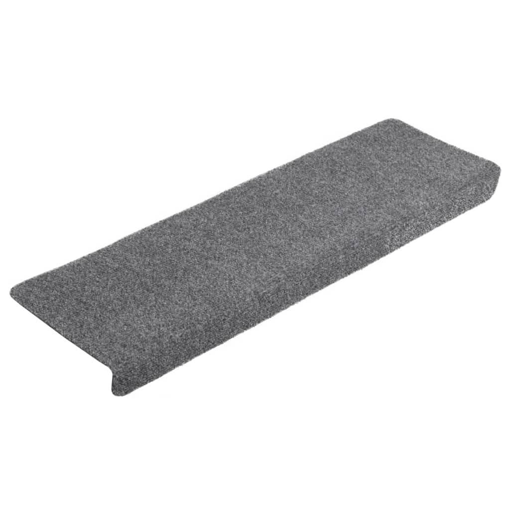 Tapis d'escalier vidaxl 10 pcs 65x21x4 cm aiguille en feutre gris clair