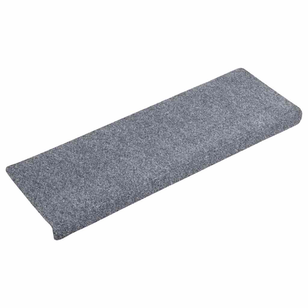 Mattes d'escalier vidaxl auto-adhésifs 10 pièces 65x21x4 cm gris clair avec bordure rectangulaire