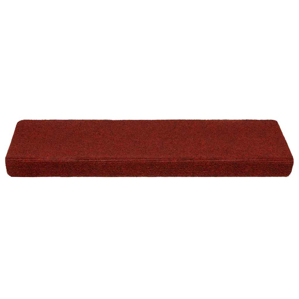 Vidaxl Mat à escalier auto-adhésif 5 pièces 65x21x4 cm Bordeaux Red rectangulaire bord
