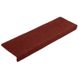 Vidaxl Mat à escalier auto-adhésif 10 pcs 65x21x4 cm bord rectangulaire rouge bordeaux