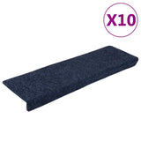 Mattes d'escalier vidaxl auto-adhésifs 10 pcs 65x21x4 cm bord rectangulaire anthracite