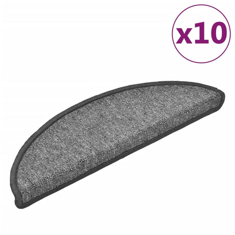 Mattes d'escalier Vidaxl 10 st 56x17x3 cm Hémisphère gris foncé