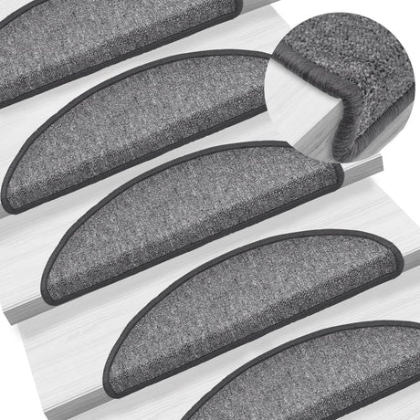 Mattes d'escalier Vidaxl 10 st 56x17x3 cm Hémisphère gris foncé