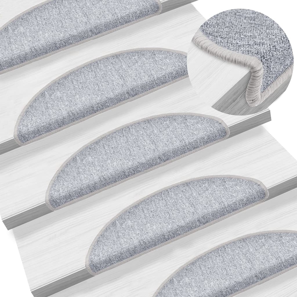 Vidaxl stair mats 10 st 56x17x3 cm light gray