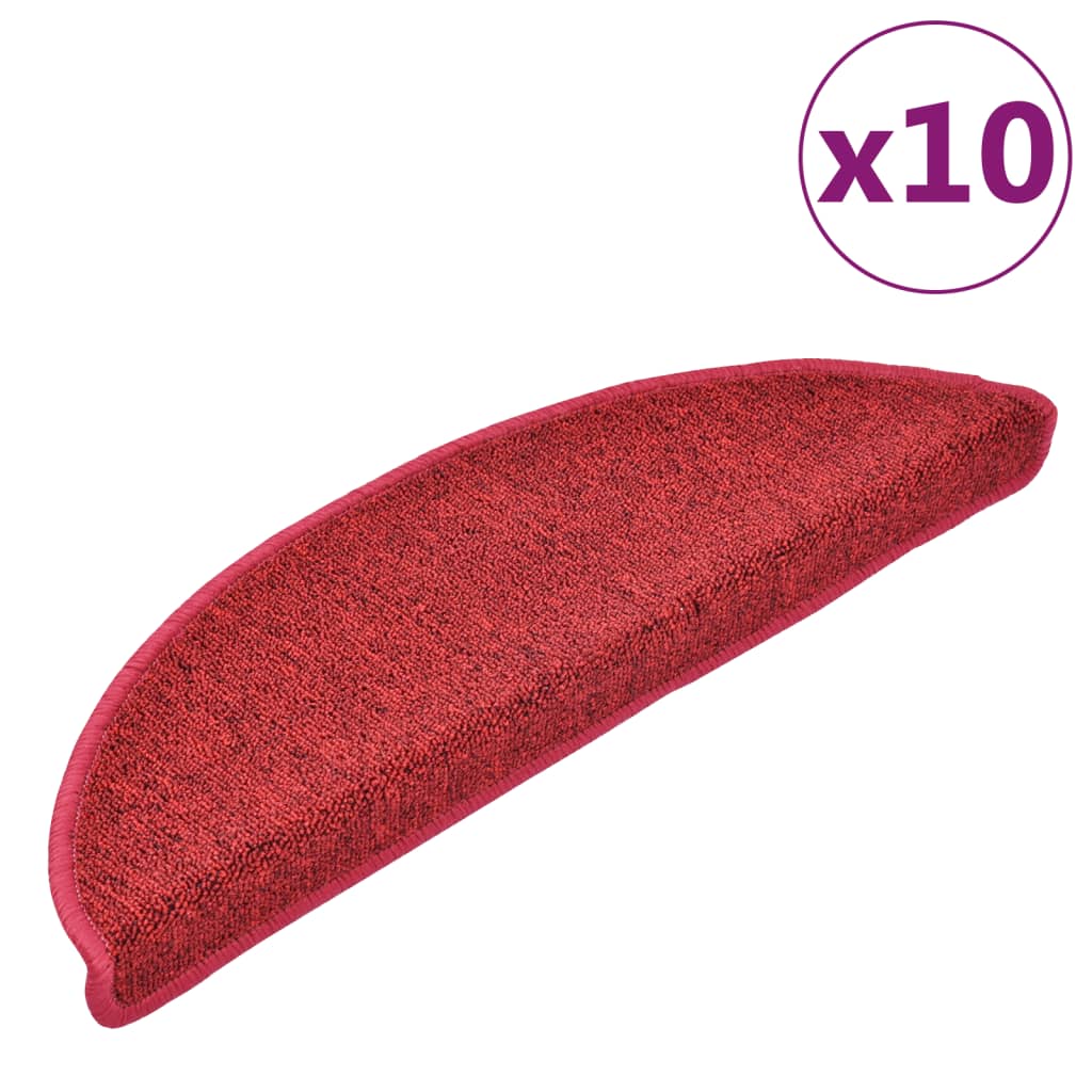 Vidaxl stair mats 10 st 56x17x3 cm bordeaux red