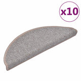 Tapis d'escalier vidaxl 10 st 65x24x4 cm Hémisphère brun clair grand