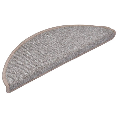 Tapis d'escalier vidaxl 10 st 65x24x4 cm Hémisphère brun clair grand