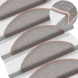 Tapis d'escalier vidaxl 10 st 65x24x4 cm Hémisphère brun clair grand