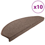 Tapis d'escalier vidaxl 10 pcs 65x24x4 cm café brun semi -ounds grandes