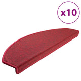 Vidaxx tapis d'escalier 10 pcs 65x24x4 cm rouge semi-circulaire grand