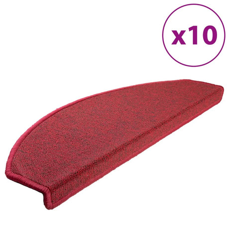 Vidaxx tapis d'escalier 10 pcs 65x24x4 cm rouge semi-circulaire grand