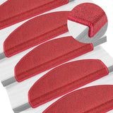 Vidaxx tapis d'escalier 10 pcs 65x24x4 cm rouge semi-circulaire grand