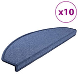 Vidaxx tapis d'escalier 10 pcs 65x24x4 cm bleu semi-circulaire grand