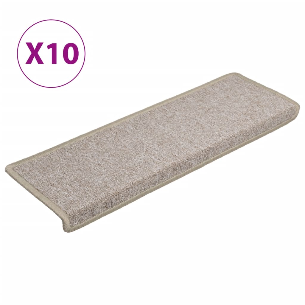 Esteras de escalera de Vidaxl 10 ST 65X21X4 CM Taupe