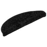 Vidaxx tapis d'escalier 10 pcs 56x17x3 cm noir semi-circulaire