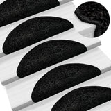 Vidaxx tapis d'escalier 10 pcs 56x17x3 cm noir semi-circulaire