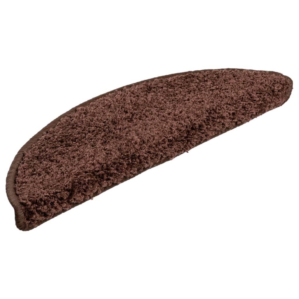 Mattes d'escalier Vidaxl 10 ST 56X17X3 CM BROWN SEMI-ROUNDS