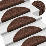 Mattes d'escalier Vidaxl 10 ST 56X17X3 CM BROWN SEMI-ROUNDS