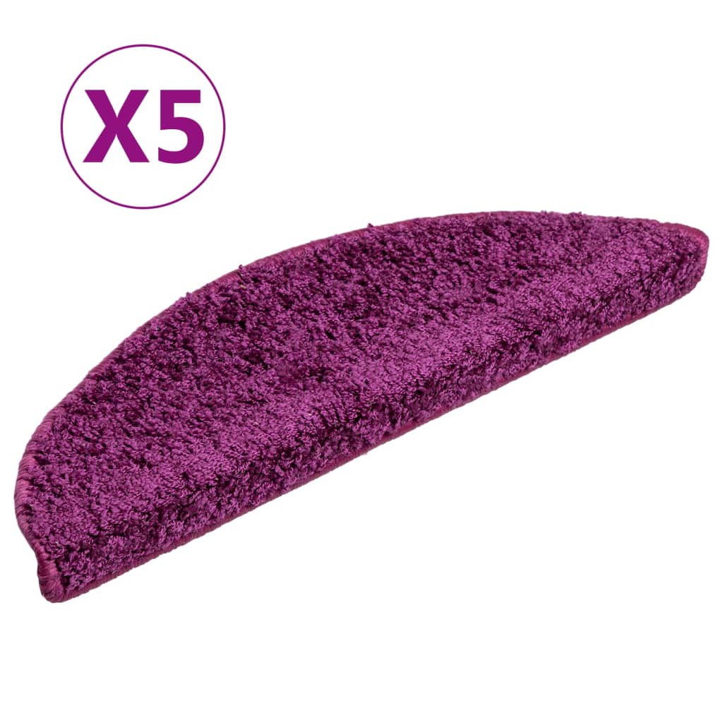 Vidaxl Stair Mats 5 St 56x17x3 cm fiolett