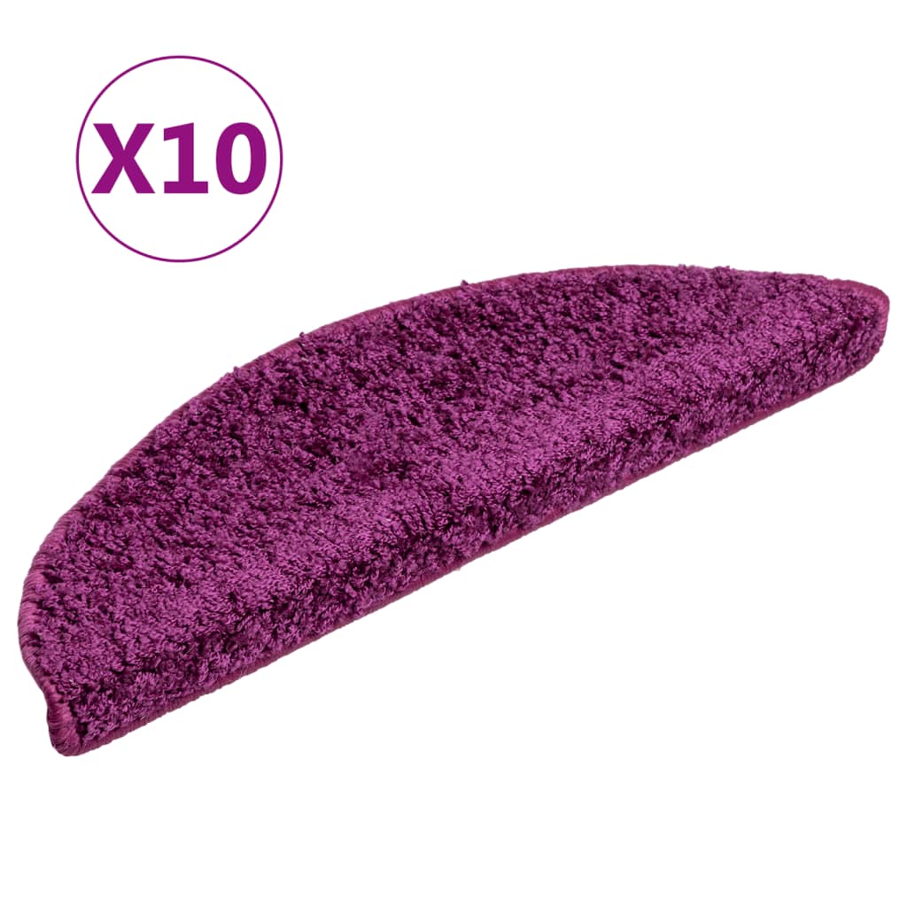 Vidaxl Stair Mats 10 st 56x17x3 cm violet