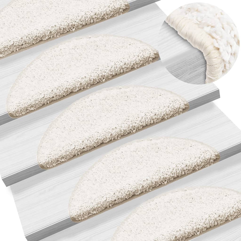 Vidaxx tapis d'escalier 10 pcs 56x17x3 cm blanc semi-circulaire